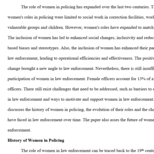 Evolution of Women Roles in Policing