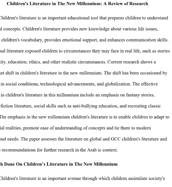 Children’s literature in the new millennium