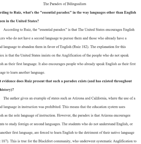 The paradox of bilingualism